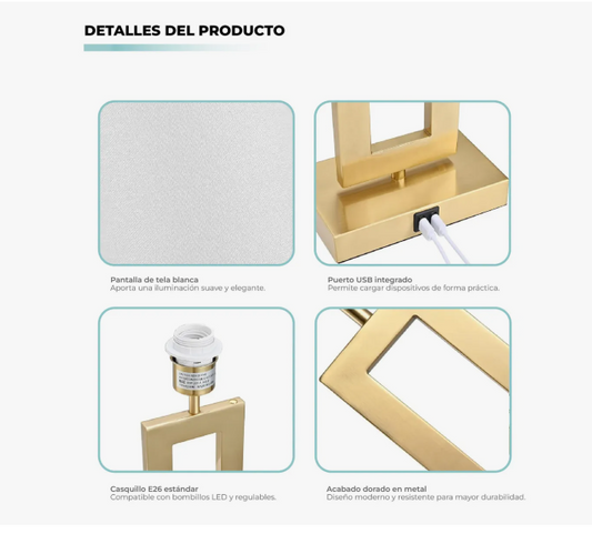 Lámparas De Mesa Doradas Inteligentes