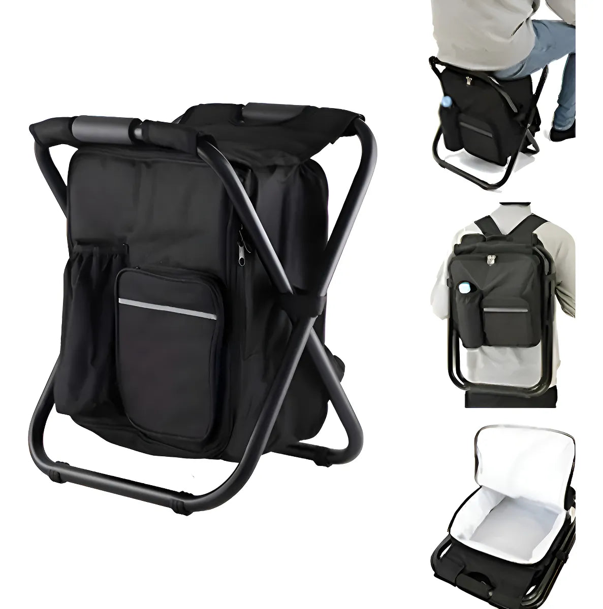 3 En 1 - Silla Plegable, Nevera Y Mochila