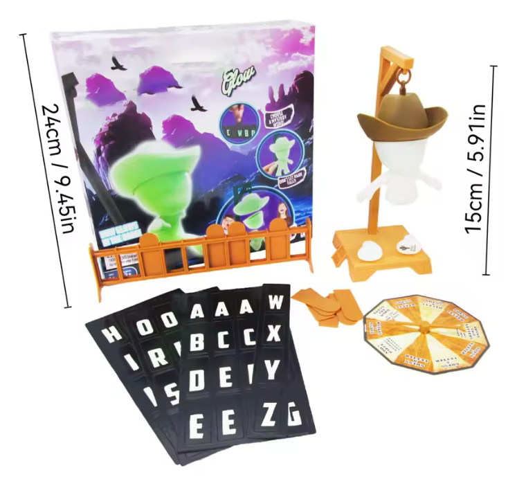 🪤🎴Hankman Glow — Juego de Mesa Ahorcado (Edición Brillante & 3D)