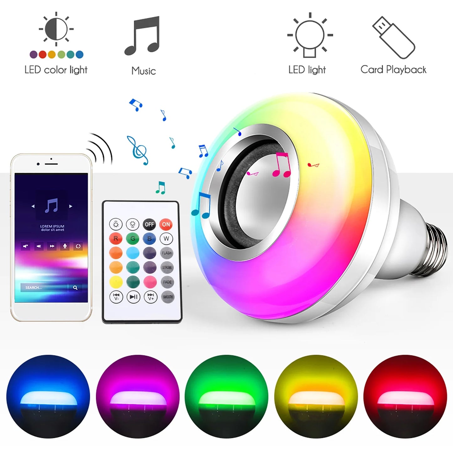 Bombillo Parlante Multicolor