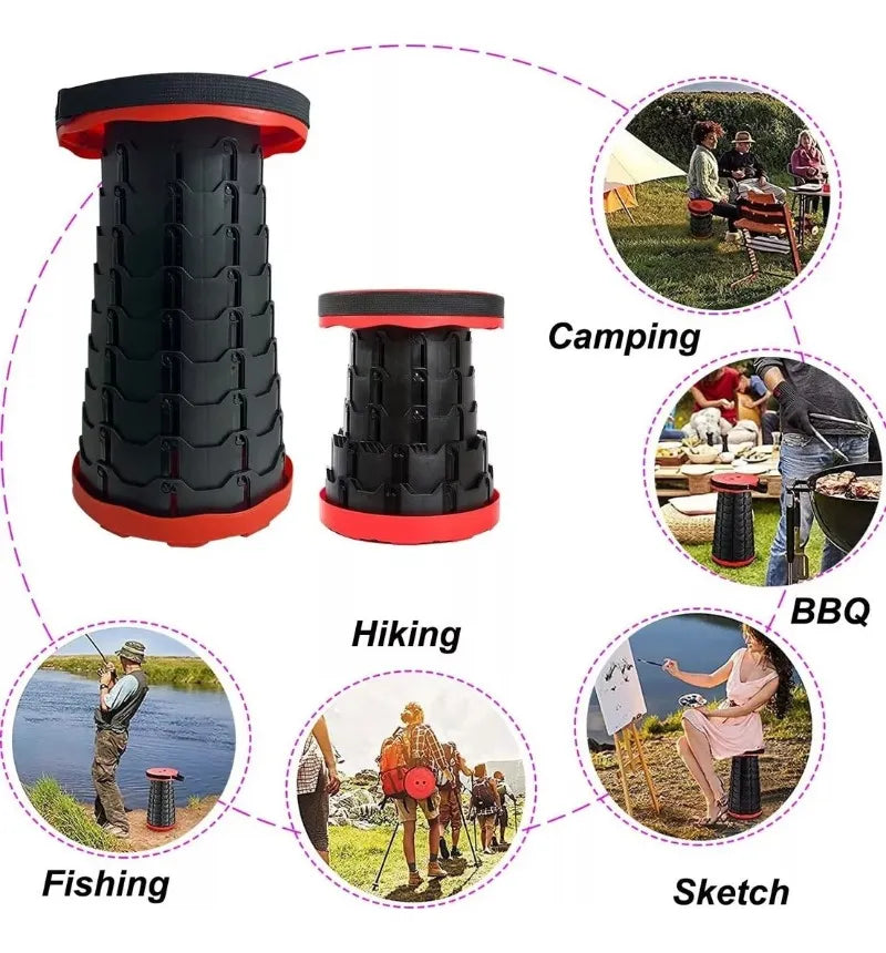 🪑 Taburete Plegable Portátil Ajustable – ¡Tu asiento en cualquier lugar! 🚀