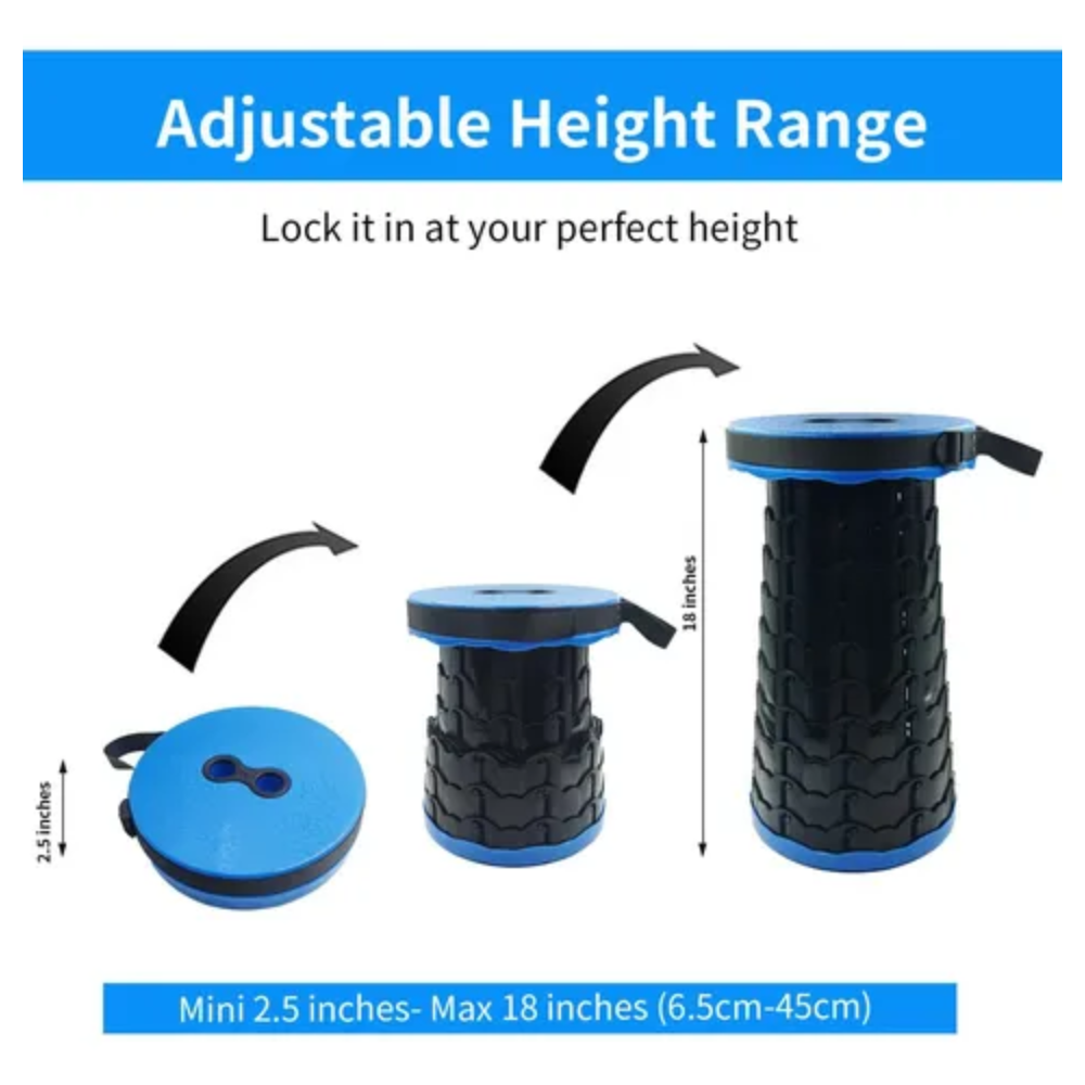 🪑 Taburete Plegable Portátil Ajustable – ¡Tu asiento en cualquier lugar! 🚀